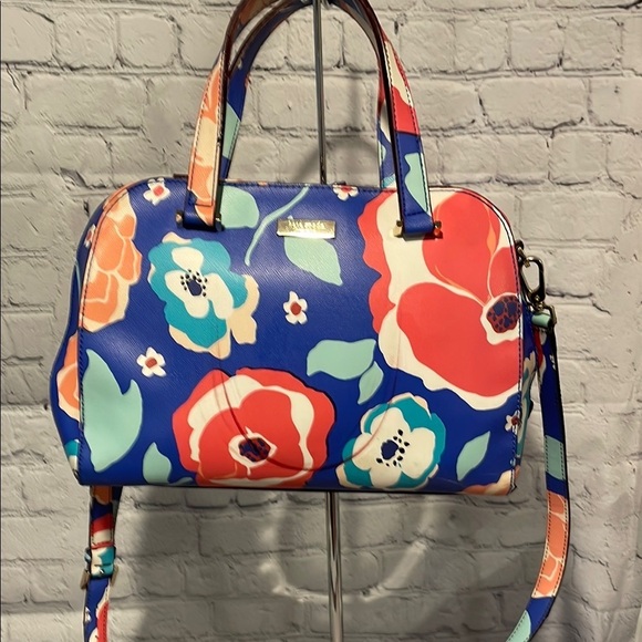 Kate Spade Blue and Orange Floral Crossbody Bag - Picture 2 of 9